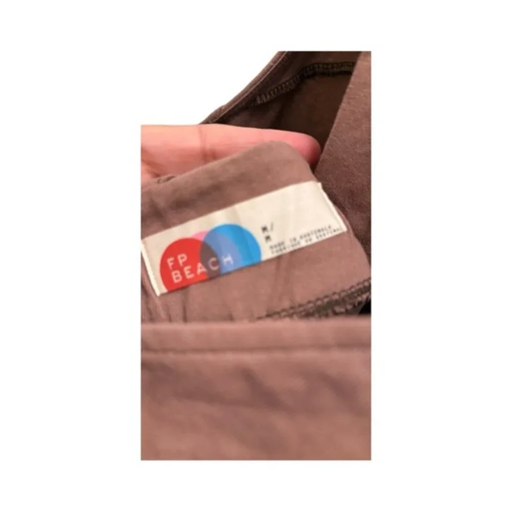 FP Beach Halter Maxi Dress – Boho Backless V-Neck in Rose & Cocoa | M - Picture 3 of 8